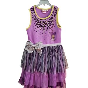 LOL Surprise Purple Silver‎ Sequined Girl's Dress Size XL (14-16)